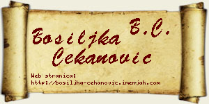Bosiljka Čekanović vizit kartica